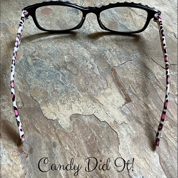 NWT Pink Leopard 2.50 Bling Reader Glasses & Case - Picture 5 of 8